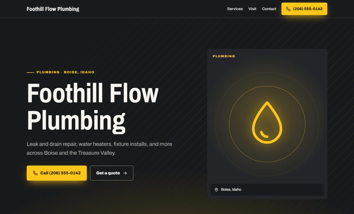 Demo website for a plumbing company